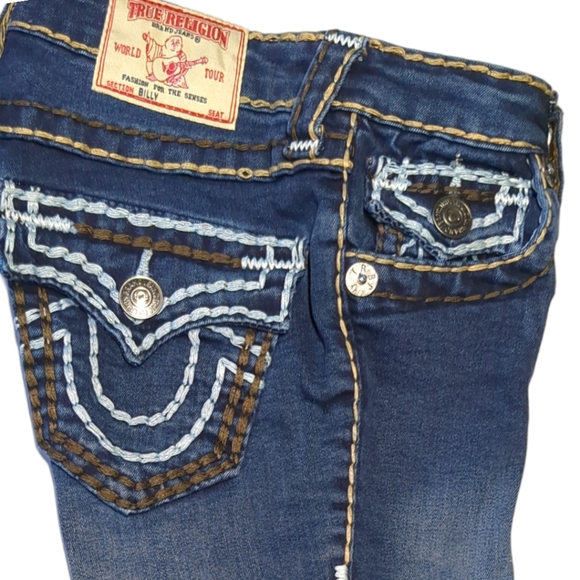 True Religion Joey Luxury Blue Denim capris Size 28 - Picture 5 of 16